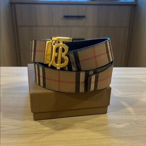 Men’s Burberry Reversible Monogram Motif Vintage Check Belt
